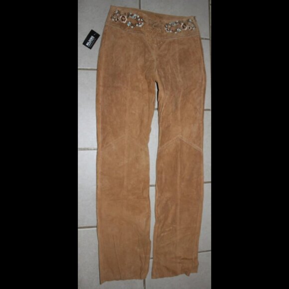 New With Tags Wilsons Leather Maxima Suede Brown Embroidered Western Boho Size 4 - Picture 1 of 11
